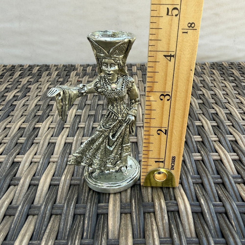 Vintage 1991 Fellowship Foundry O'Hare Tudor Lady Figurine Goblet Base - Picture 7 of 8